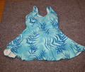 BADEANZUG SCHWIMMANZUG OBEN MIT KLEID GRÖSSE 44 D BLAU GEMUSTERT SCHAUMSTOFF