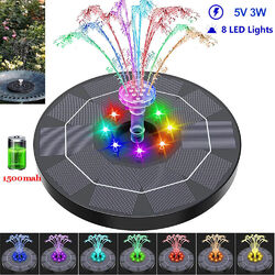 8LED Solar Pumpe mit Akku Teich Springbrunnen Fontäne Garten Wasserspiel Dekor