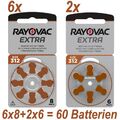 60x (6x8+2x6) Hörgeräte-Batterien Typ 312 Rayovac Extra (vormals Extra Advanced)