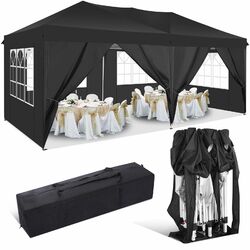 Klapp Pavillion 3x6m Faltpavillon Outdoor Gartenzelt Partyzelt Wasserdicht Khaki