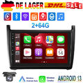 9" Android 13 Autoradio CarPlay Für VW Polo 6R 6C 2009-2017 GPS NAVI RDS +Kamera