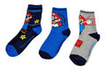 Super Mario 3er Pack Socken,Söckchen, Strümpfe Gr. 23-26 oder 27-30 blau