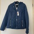 Kirsten Damen Steppjacke Blau/Marine abnehmbare Kapuze Neu Gr. 42 / 52cm Breite