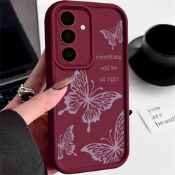 Handyhülle Für Samsung S24 S23 Ultra S22 A55 A15 A14 A54 Schmetterling Slim Case