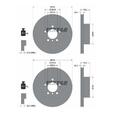 2x Textar 92261805 Bremsscheibe Vorne für BMW F20 F21 F22 F87 F23 E90 E91 E92