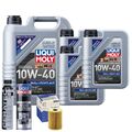 Motoröl 10W40 LIQUI MOLY Mos2 Leichtlauf 8L+MAHLE Ölfilter +Spülung +Cera Tec