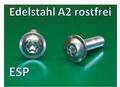 Linsenkopfschrauben mit Flansch Torx TX ISO 7380 Edelstahl M3 M4 M5 M6 M8