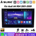 2+32GB Android 13 AutoRadio GPS Navi Carplay AHD Kam Für Audi A4 S4 RS4 B6 B7 B8