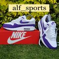 ❤ Brandneu mit Etikett & authentisch Nike® Air Max 1 SC Turnschuhe in weiß & lila UK Größe 8,5