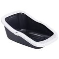XXL Katzentoilette Schalentoilette Katzenklo mit Rand 70x50x32 cm schwarz-weiss