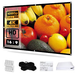 150" Beamer Leinwand Projektorleinwand Faltbarer Projector Screen 16:9 HD +Haken