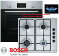 Bosch Gasherd Herdset Autark Backofen Teleskop Umluft + GAS Kochfeld Edelstahl