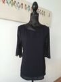 Esprit Bluse Top Shirt Hemd blau navy 2-lagig Gr 42  Damen neuwertig 