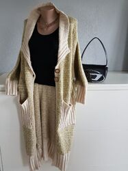 Long Cardigan Strick Mantel Jacke Liebesglück Gr. one size beige