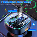 Bluetooth-Fm-Transmitter Für Auto Mp3-Player Freisprechradio-Adapter-Set ▽