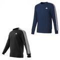 adidas ESS 3 Streifen Pullover Sweatshirt für Herren Männer schwarz blau