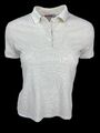 PRADA Damen Designer Luxus Poloshirt gestreifter Beige Gr.M