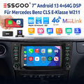 Android 13 4+64G 7" Autoradio DAB+ Carplay 4G LET Für Mercedes CLS E-Klasse W211