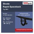 abnehmbar Anhängekupplung Westfalia für Skoda Rapid Spaceback NH1 BJ 07.12-06.15