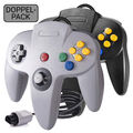 Zwei / 2 Controller Game-Pad 🎮✅ GRAU / SCHWARZ für Nintendo 64 / N64 (NEU)