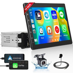 10.1" Zoll 1 Din Autoradio Android Auto Apple CarPlay Bluetooth USB FM AUX USB