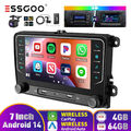 DAB+ Carplay Autoradio Android 14 GPS NAV kam 4+64G Für VW GOLF 5 6 Touran Caddy