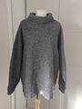 Arket Trichterkragen Flor Pullover Grau Wollmischung Grob Oversize Large