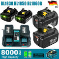 2X 8000mAh Akku Für Makita 18V 9.0Ah BL1860B BL1850 BL1840 BL1830 Ersatzakku LED