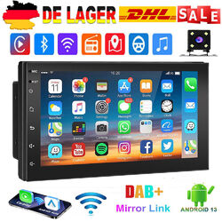 DAB+ Android 13 Autoradio 2 DIN 32G Carplay 7 Zoll GPS NAVI RDS Bluetooth Kamera