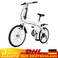 20 Zoll 6 Gang Faltrad Klappfahrrad 6 Gang Klapprad Faltrad Folding Fahrrad Weiß