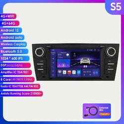 Android 12 Autoradio 64G BT5.0 8Kern APTX DSP GPS Navi WiFi DAB+ für BMW 3er E90