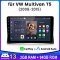 Android13 Autoradio Für VW Multivan T5 08-2015 GPS Nav SWC DAB RDS Carplay 2+64G