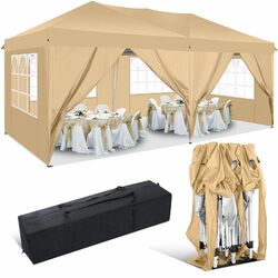 Pavillon Wasserdicht 3x3/3x6M Faltbar Gartenpavillon Pop Up Partyzelt UV-Schutz