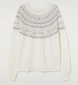 Damen-Strickpullover aus Alpaka-Mix | Gr. S | weiß | scandinavian style