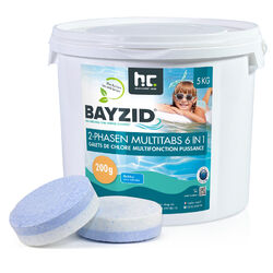 5 kg BAYZID® 2-Phasen-Multitabs 200g 6in1 Chlortabletten Chlor Tabs für Pools