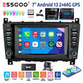 7" Carplay Autoradio DAB 2+64G Android 13 Für Mercedes C Class W203 W209 GPS KAM