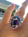 RING *DIAMONIQUE* ZIRKONIA  AMETHYST FARBEN 925 SILBER GOLD GR 16 NP 99€ QVC