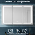 Spiegelschrank Bad mit LED Beleuchtung 105cm 3-türig Steckdose Touch Badschrank