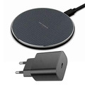 Wireless Charger Induktive Ladestation Qi Kabellos mit Ladegerät Ladekabel USB-C