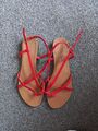 Divine Sandalen Zehentrenner  Gr 40 Rot  