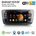 64GB Android 13 DAB+ Autoradio CarPlay WiFi OBD2 8-Kern GPS Navi Für SEAT IBIZA