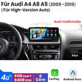 Carplay Für Audi A4 B8 A5 09-16 Android 13 Autoradio GPS Navi 4G WIFI DAB+ 6+64G