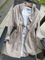 MY LINE++LONG-LEDER-IMITAT-VELVET-JACKE++GRAU-TAUPE++GR. 46-48++