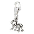 Charm / Anhänger Hund Bulldogge 2 mit Karabinerverschluß aus 925 Sterling Silber