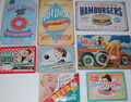 8 Blechschilder Werbung American Style Hot Dog Donuts Beef Hamburger Coffee Beer