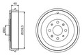 2x BOSCH Bremstrommel 0 986 477 208 passend für FIAT OPEL