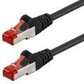 Netzwerkkabel Cat.6 schwarz 0,5m S/FTP PiMF 250MHz DSL LAN Patch-Kabel 1:1