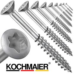 Holzschrauben Edelstahl Spanplattenschrauben Torx Holz Schrauben Teilgewinde V2AØ3-6mm - Längen 10-130mm - Qualität von KOCHMAIER⚫🔴🟡