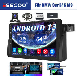 Autoradio Carplay GPS Nav RDS 64GB DAB Android13 Für BMW E46 M3 Rover 75 MGZT 9"