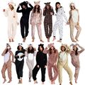 Damen Jumpsuit Overall Einteiler Freizeitanzug Hausanzug Tierkostüm Pyjama